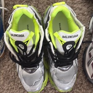 Balenciaga Green and Silver Chunky Sneakers